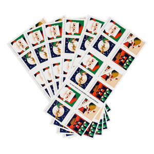 2025 toujours Vintage noël affranchissement timbres postaux autocollants Album courrier postal timbre Packs Rare vieux timbres cadeau récompense autocollant - Product Image 1