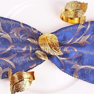 Servilletero de aleación Mertal en forma de hoja dorada para decoración de fiestas, añade un toque elegante a tu mesa de comedor - Product Image 1