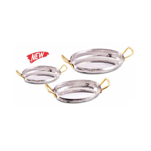 Poêle ovale élégante avec deux poignées latérales en laiton, parfaite pour les cuisines modernes. - Product Image 1
