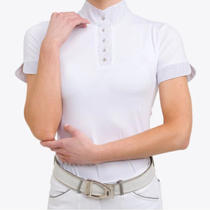 Nouvel arrivage de chemises d'équitation pour femmes Baselayer Top Show Shirt Sportswear Vêtements équestres personnalisés Chemise d'équitation en gros - Product Image 5