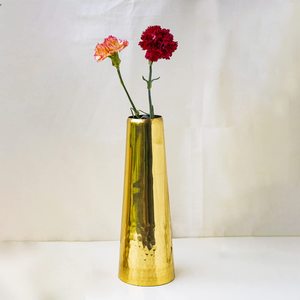 Porte-vase à fleurs Design à fond martelé pour décoration de salon vintage antique Décoration de maison et de bureau (fleurs non incluses) - Product Image 2