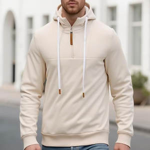 Offre Spéciale à capuche à manches longues pour hommes, ensemble décontracté et sportif personnalisé couleur unie saison d'hiver coupe ample avec logo à l'avant vente en gros - Product Image 3