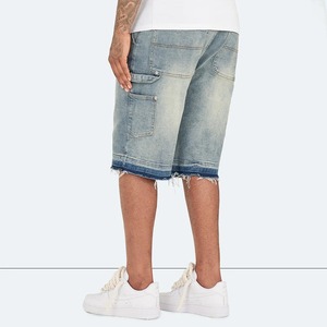 กางเกงขาสั้นผ้ายีนส์ทรงหลวมสำหรับผู้ชายกางเกงใส่ทำงานขายาวยาวเข่าปรับแต่งได้ตามต้องการ - Product Image 6