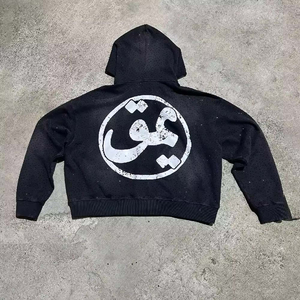 Sweat-shirt à double ceinture, pantalon de survêtement évasé, OEM personnalisé, logo entièrement en strass, coton éponge pour hommes, pantalon de jogging personnalisé - Product Image 6