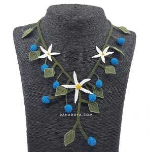 İğne Oyası Ekin Yıldızı Kolye Collar de moda con diseño único de estrella y ojo - Product Image 1