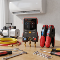 UNI-T UT336E KIT Manifold numérique + Pompe à vide de précision Gamme : 70 L/min 2,5 CFM pour la maintenance et la réparation de systèmes de réfrigération