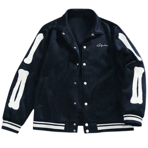 Marine Collège Baseball Veste Hommes Polaire Survêtement Unique Manches Détaillant Streetwear Varsity Veste Hiver Mode 100% Coton - Product Image 1