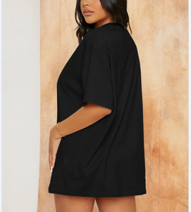 T-shirt doux et respirant surdimensionné pour femmes, coupe ample décontractée avec logo, vente en gros en vrac d'été du Bangladesh - Product Image 3