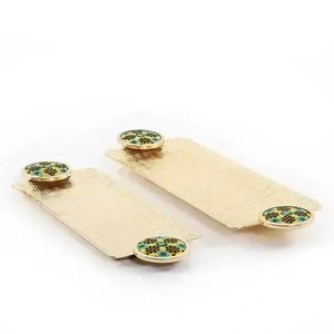 Design moderne personnalisé nouveau plateau de service en aluminium plaqué or fait à la main plat de plateau pour le Ramadan à venir Eid métal artisanat - Product Image 1