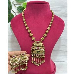 Elegant Best Quality Gold Plated Fine Kundan Polki Rajwadi <b>Necklace</b> <b>Set</b> <b>Indian</b> Wedding Party Wear Collection Jewelry for Women - Product Image 1