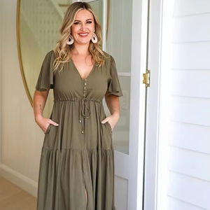 Fabricantes Plain Lady Summer Rayon Fabric Long Plain Blue Ladies Dress Boho Cómodo Loose Women Casual Maxi Floral Dress - Product Image 1