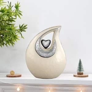 Urne funéraire en marbre bleu et or - Urne funéraire en aluminium artisanale pour les cendres humaines - Product Image 2