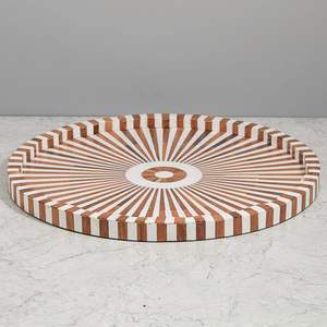 DRIVEN INLAY TRAY PLATEAU DE SERVICE FAIT À LA MAIN LUXE Incrustation d'os Ramadan Petit déjeuner Nourriture Fruits Café Thé Plateau décoratif - Product Image 2