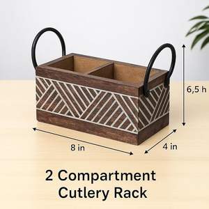 Porte-cuillères artisanal en bois naturel classique polyvalent à trois niveaux réglable, finition brillante pour un rangement polyvalent - Product Image 2