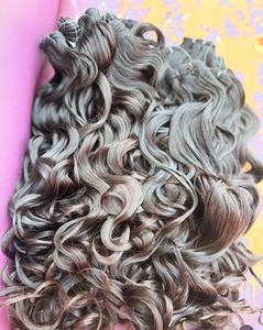 Remy Grade Indian Human Hair Curly Natural Machine Double Weft Cuticles Aligned <b>Tangle</b> Free 100gm Perm Hair Extensions - Product Image 3