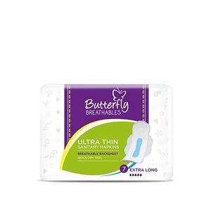 Butterfly Breathables Ultra Thin <b>Sanitary</b> <b>Napkins</b>, Dry Mesh Topsheet, Extra Large, 7 Pads - Product Image 5