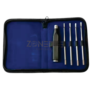 Juego de elevador curvo recto con cabeza de mazo intercambiable de 4mm y 5mm, equipo Dental de acero inoxidable, potencia Manual aprobada por CE ISO - Product Image 4