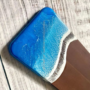 Tabla de cortar de resina epoxi y madera dura de lujo, tabla de cocina multiusos para picar, rebanar y presentar alimentos con estilo FWE - Product Image 1