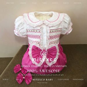 Mitexco ชุดสม็อกเด็กผู้หญิงผลิตในประเทศเวียดนามผ้าฝ้ายเนื้อนุ่มพรีเมียมมีการปรับแต่ง OEM ODM - Product Image 1