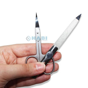 Ciseaux à ongles Ciseaux de manucure incurvés 3.5 "en acier inoxydable allemand Limes à ongles à pointe extra pointue HABI Kit d'ongles Produit de beauté - Product Image 4