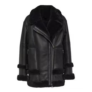 แจ็คเก็ตหนัง PU คุณภาพสูงแฟชั่นใหม่ปี 2025 สำหรับผู้ชาย แจ็คเก็ตขนแกะเทียมคอตั้ง อุ่นสบายสำหรับฤดูใบไม้ร่วง - Product Image 4