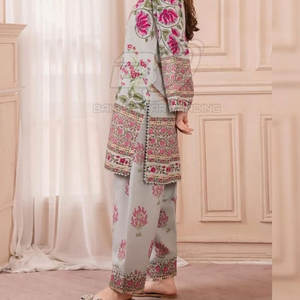 Costume en coton imprimé pour femmes, salwar kameez pakistanais de luxe, shalwar kameez pakistanais de qualité supérieure à vendre - Product Image 2