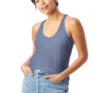 Camiseta sin mangas transpirable para mujer Camiseta corta azul para yoga para mujer - Product Image 1