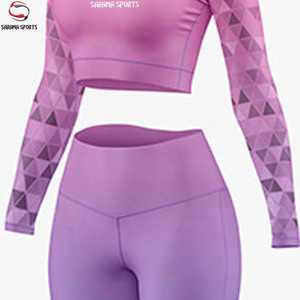 Ensemble de veste de yoga et de leggings de sport à fort impact, nouvelle mode, logo personnalisé, leggings de sport sans couture pour femmes - Product Image 4
