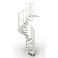 Intérieur de vie moderne personnalisé en usine, escalier en métal Loft élégant peu encombrant et kit d'escalier en colimaçon à structure en acier avec main courante