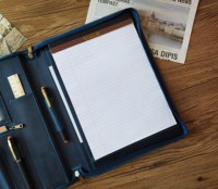 Organizador de documentos de cuero profesional Portapapeles Carpeta de cartera A4 Bloc de notas para negocios y reuniones LP-0018