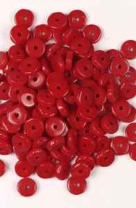 Perles de verre de beignet rouge faites à la main pour bijoux africains perles de cristal rondes audacieuses pour la fabrication de collier couleur personnalisée - Product Image 5