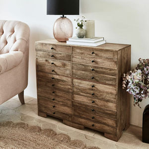 Gabinete de almacenamiento de madera nuevo largo Mango y Acacia Madera dura Estilo rústico indio Artesanal Hecho a mano Fabricante OEM Exportación Listo - Product Image 4