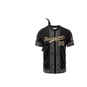Camiseta de Béisbol con Cuello en V al por Mayor para Adultos, 100% Poliéster, Secado Rápido, Marca Personalizada, para Sóftbol y Béisbol - Product Image 6