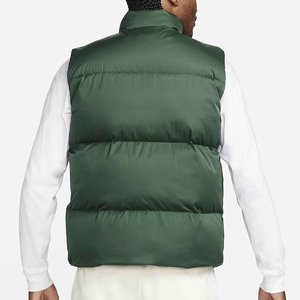 Gilet matelassé en duvet épais de couleur vert foncé de haute qualité, tissu respirant, col montant, style zippé, séchage rapide, vestes pour hommes - Product Image 3