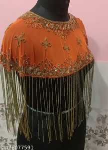 ชุดเดรสแขนยาวปักเลื่อมประดับลูกปัดชุดเดคโคพร้อมผ้าคลุมไหล่สำหรับออกงาน - Product Image 6