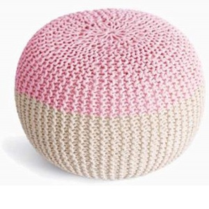 Produit exclusif tabouret en macramé de forme ronde marron foncé, tabouret debout pour chambre d'enfants, salle de jeux, salon, Hall, tabouret décoratif - Product Image 5