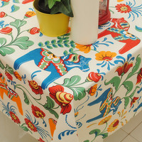 Chemin de table rectangulaire en polyester/coton avec logo personnalisé imprimé numériquement pour la publicité, les salons professionnels, les événements d'entreprise, les mariages