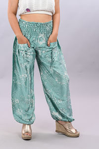 Silk Printed Harem Pant-<b>Boho</b> Hippie Pant Baggy <b>Trouser</b> Indian Bohemian Style Harem Beach Wear Casual Harem Yoga <b>Trouser</b> Pants - Product Image 5