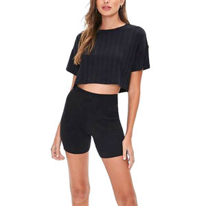 Womens Plain <b>Crop</b> <b>Top</b> Women OEM Customized High Quality Womens <b>Sexy</b> Logo Short Slim Round Neck Cotton Plain Ladies - Product Image 4