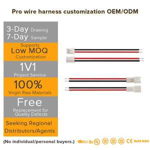 Maßgefertigter 1,0mm-<span class=keywords><strong>2</strong></span>,54mm Rastermaß 4-Pin PVC-Ummantelung Nylon-Isolierung Reinkupfer-Leiter 1m Länge Adapter JST RCD-HA082635 110/220V - Product Image 1