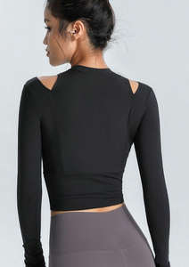 COMERCIO EN MFG 220gsm Nylon Spandex Absorbe el sudor Mujeres Fitness Gym Top Yoga Correr Deporte Camisetas transpirables - Product Image 2