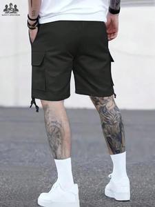 Pantalones Cortos Cargo de Punto para Hombre, con Botones, 100% Algodón, Transpirables, de Secado Rápido, con Múltiples Bolsillos, Estilo Urbano, Duraderos, para Verano, OEM, ODM - Product Image 3