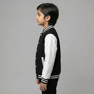 Chaqueta Varsity Unisex para Niños, de Invierno, de Lana Ecológica, Corte Ajustado, Estilo Hip Hop, Fútbol Americano, Bordado Chenille, Forro de Lana - Product Image 2
