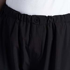 Pantalones Cargo Casuales Negros para Niñas, de Lona Tejida, Elásticos en la Cintura, Transpirables, de Pierna Ancha, Teñidos de Colores, con Técnica Arrugada, Talla XL, para Otoño - Product Image 6
