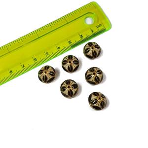 ลูกปัด meena ทรงกลมขนาด13มม. สีดำสีขาว | ลูกปัด meenakari แบบแฮนด์เมด | ลูกปัดเคลือบสีทองทองเหลืองสำหรับทำเครื่องประดับ - Product Image 1