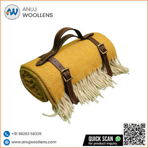 Manta de Lana Pura con Diseño Espigado, Gran Venta 2026, Disponible a Precio Accesible - Product Image 3