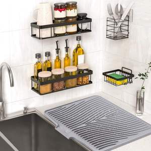 Large Square <b>Silicone</b> Dish Drying <b>Mat</b> with Built-In Drain Non-Slip Eco-Friendly for Kitchen Counters - Product Image 6