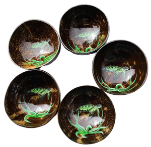 Handcrafted Customizable Logo Gift Set Featuring Sustainable Polished Natural Shell <b>Bowls</b> and Smooth Organic <b>Coconut</b> <b>Bowls</b> - Product Image 1