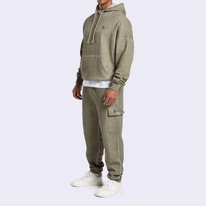 100% algodón hecho minorista hombres ácido lavado chándal conjunto diseño personalizado estilo Hip Hop hombres ácido lavado chándales - Product Image 4