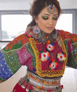 Ropa tradicional hecha a mano vestido afgano de alta calidad mejor Material afgano Vintage vestidos de mujer 0624 - Product Image 1